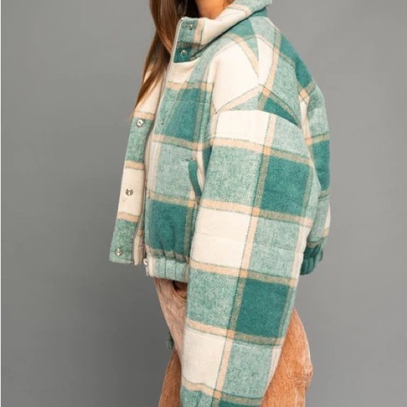 Plaid cropped jacket - Picture 3 of 10